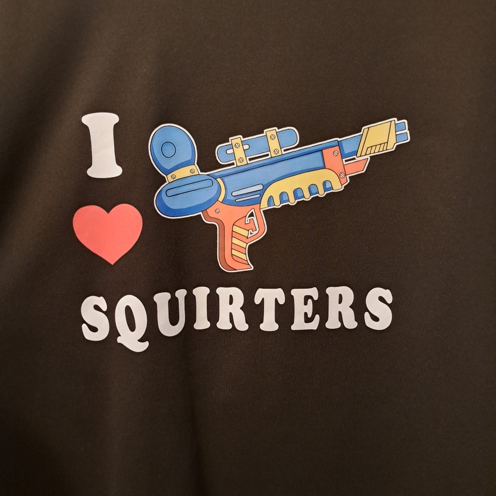 Black Graphic Tee with Water Gun Design